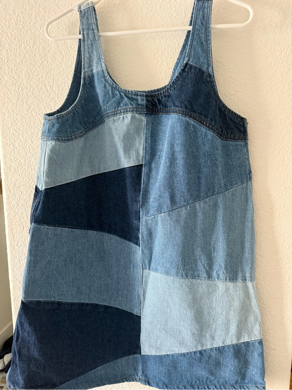 FRAME Patchwork Denim Mini Skirt - Light and Dark Blue - Picture 3 of 7